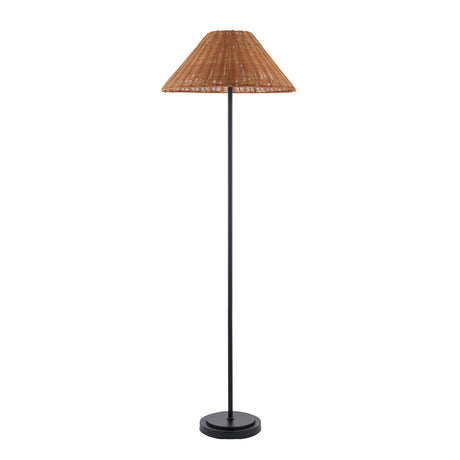 Endon Arlo & Rattan 52cm Floor Matt black & dark rattan