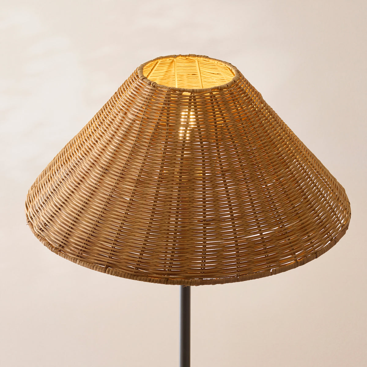 Endon Arlo & Rattan 52cm Floor Matt black & dark rattan