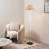 Endon Arlo & Rattan 52cm Floor Matt black & natural rattan