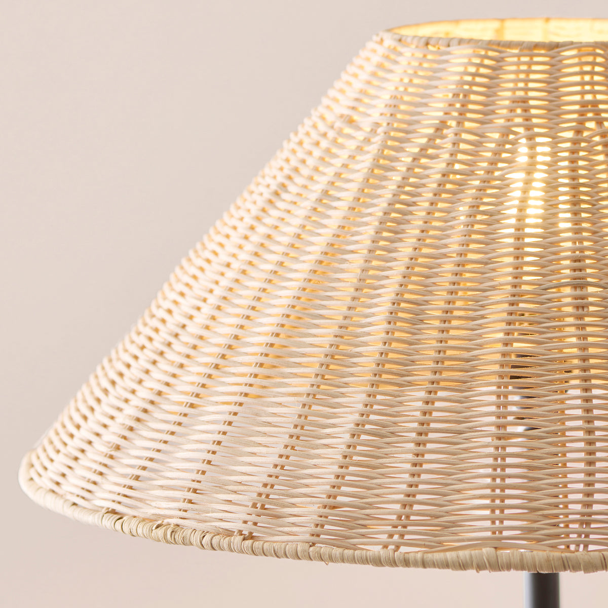 Endon Arlo & Rattan 52cm Floor Matt black & natural rattan