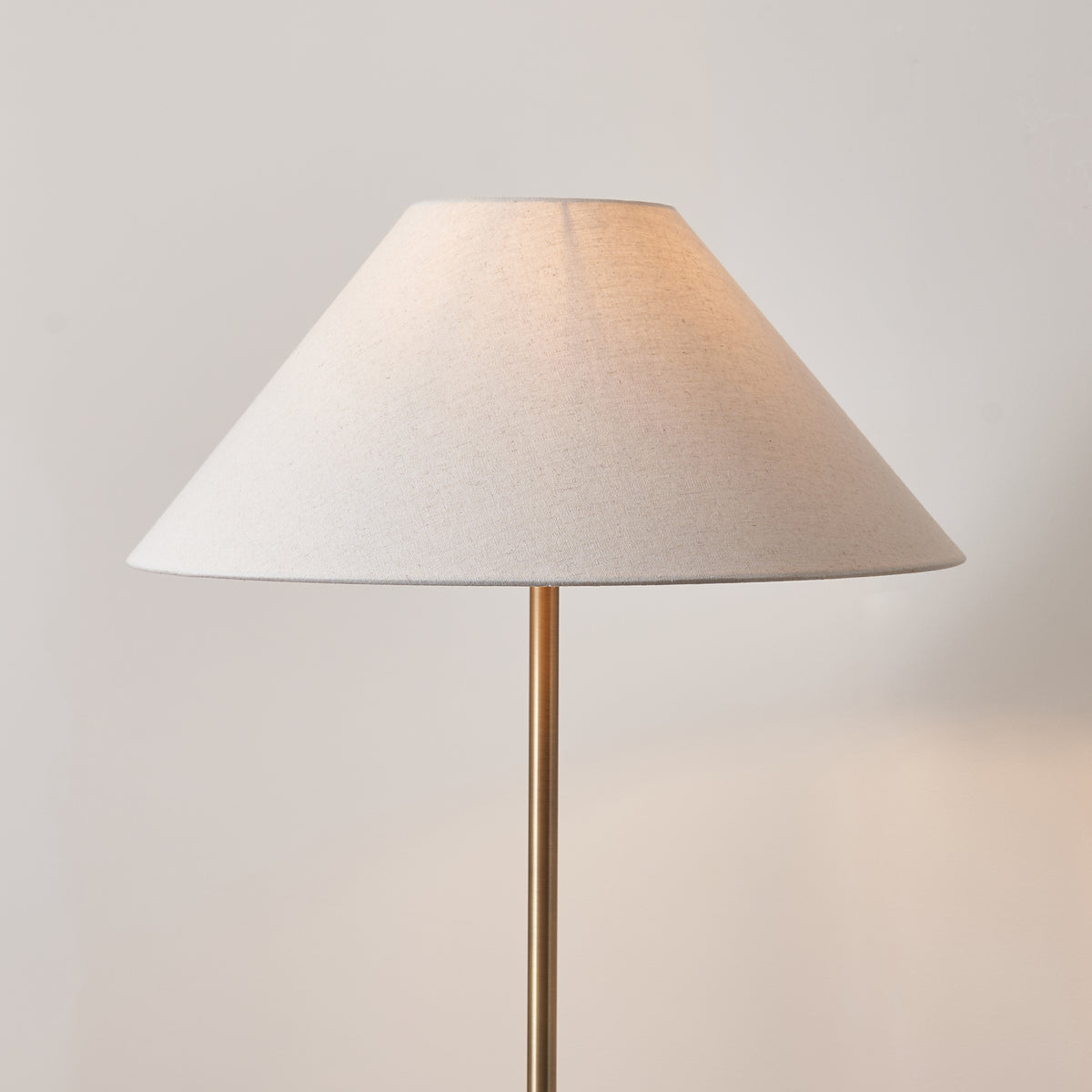 Endon Arlo & Avalon 52cm Floor Antique brass plate & natural linen