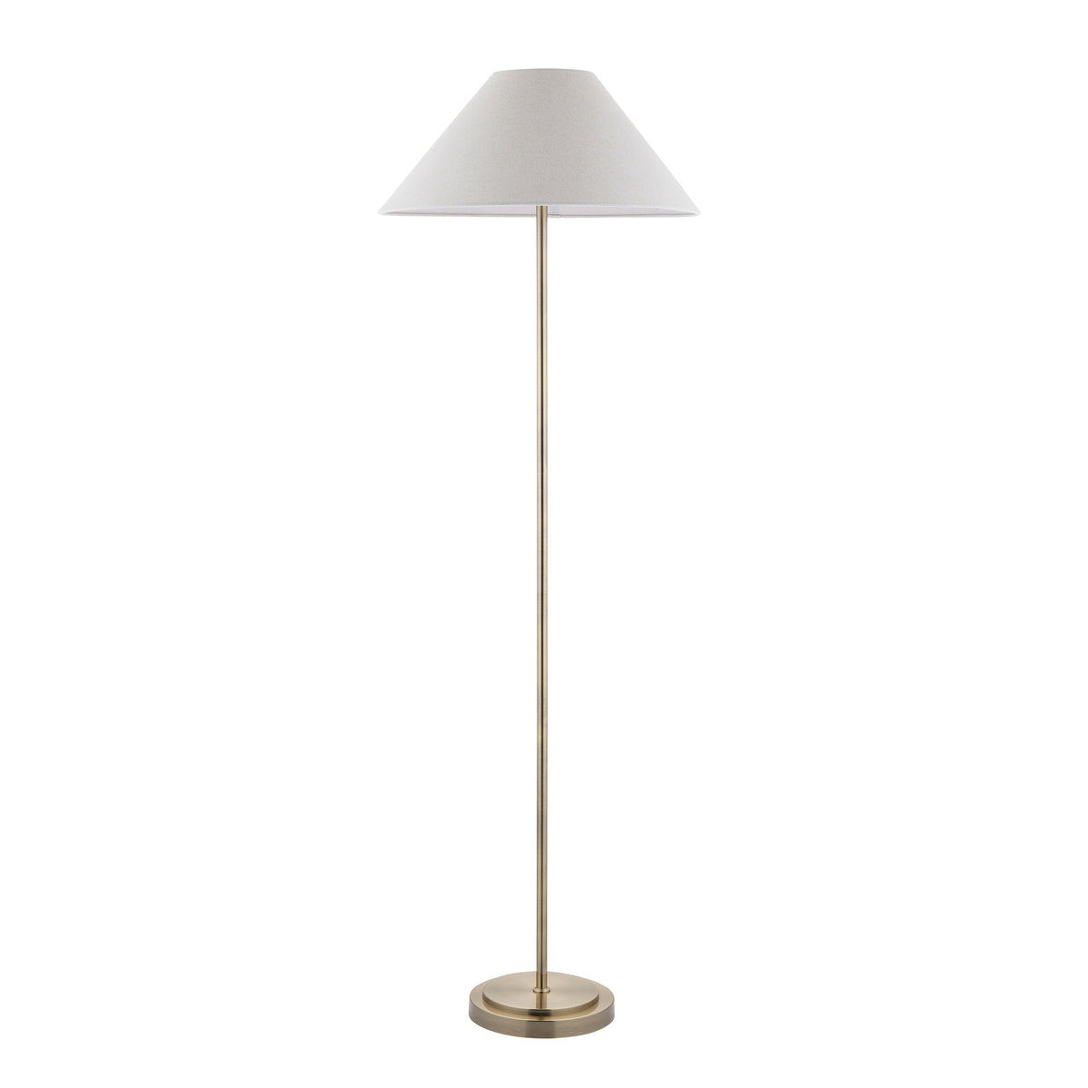 Endon Arlo & Avalon 52cm Floor Antique brass plate & natural linen