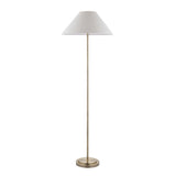 Endon Arlo & Avalon 52cm Floor Antique brass plate & natural linen