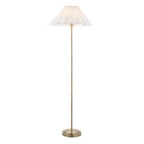 Endon Arlo & Ayla 53cm Floor Antique brass plate & vintage white cotton
