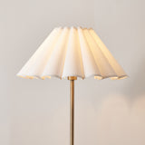 Endon Arlo & Ayla 53cm Floor Antique brass plate & vintage white cotton