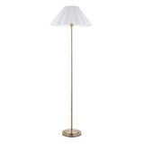Endon Arlo & Ayla 53cm Floor Antique brass plate & vintage white cotton