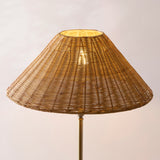 Endon Arlo & Rattan 52cm Floor Antique brass plate & dark rattan