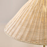 Endon Arlo & Rattan 52cm Floor Antique brass plate & natural rattan