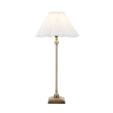 Endon Sylvie Table Antique brass plate & vintage white cotton