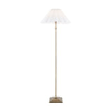 Endon Sylvie Floor Antique brass plate & vintage white cotton