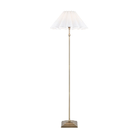 Endon Sylvie Floor Antique brass plate & vintage white cotton