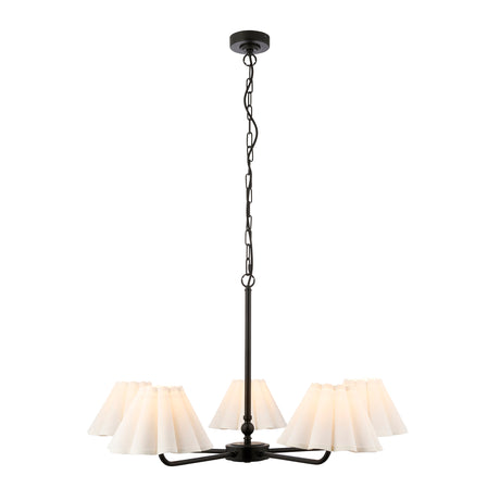 Endon Sylvie 5lt Pendant Matt black & vintage white cotton