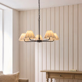 Endon Sylvie 5lt Pendant Matt black & vintage white cotton