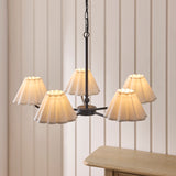 Endon Sylvie 5lt Pendant Matt black & vintage white cotton