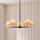 Endon Sylvie 5lt Pendant Matt black & vintage white cotton