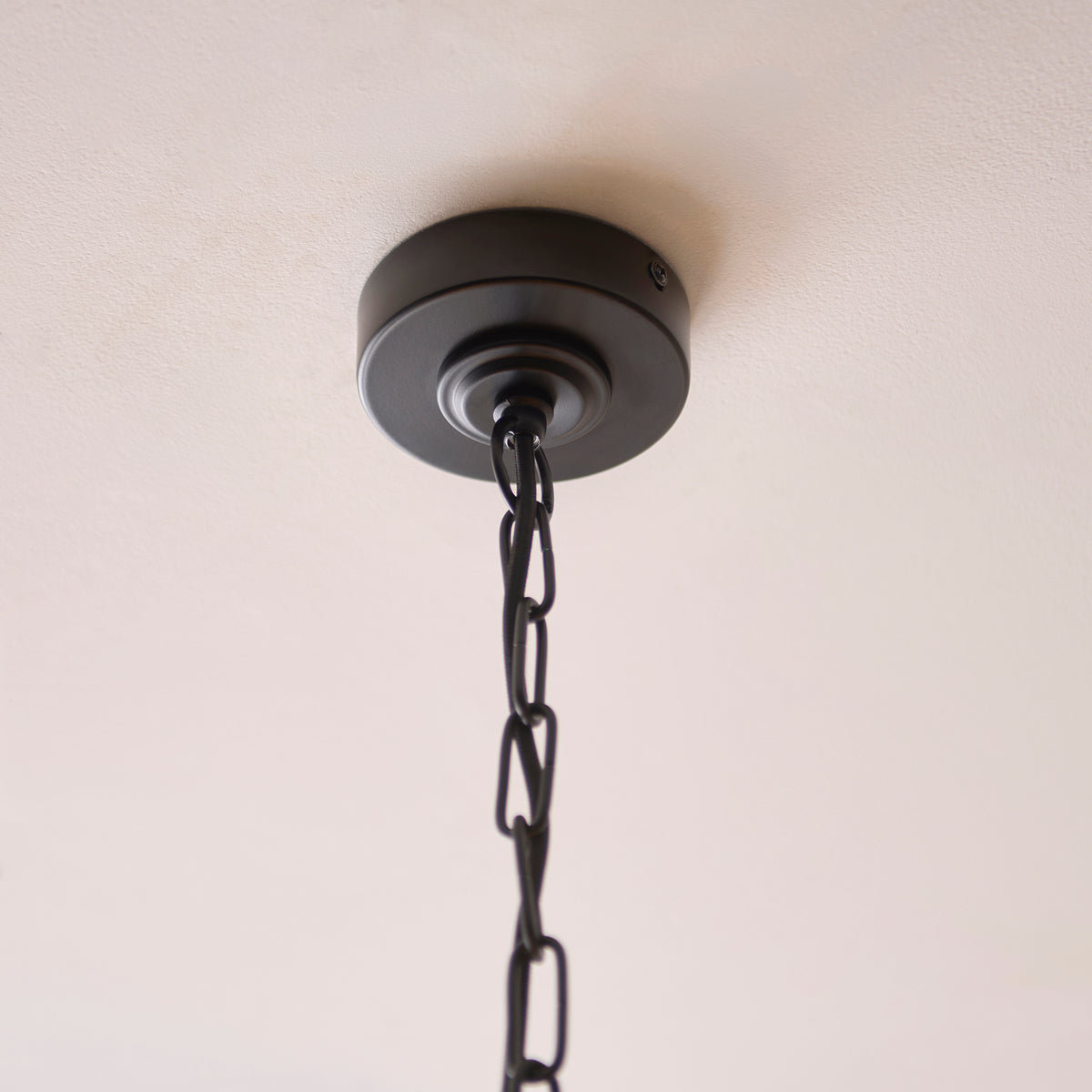 Endon Sylvie 5lt Pendant Matt black & vintage white cotton