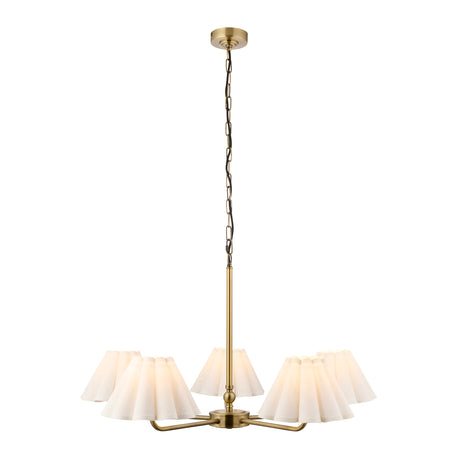 Endon Sylvie 5lt Pendant Antique brass plate & vintage white cotton