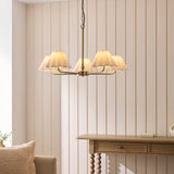 Endon Sylvie 5lt Pendant Antique brass plate & vintage white cotton