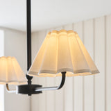 Endon Sylvie 2lt Linear Pendant Matt black & vintage white cotton