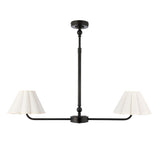 Endon Sylvie 2lt Linear Pendant Matt black & vintage white cotton