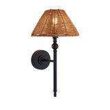 Endon Jericho Wall Matt black & dark rattan