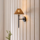 Endon Jericho Wall Matt black & dark rattan