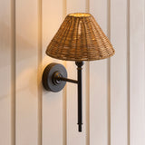 Endon Jericho Wall Matt black & dark rattan
