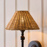 Endon Jericho Wall Matt black & dark rattan