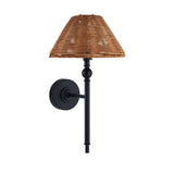 Endon Jericho Wall Matt black & dark rattan