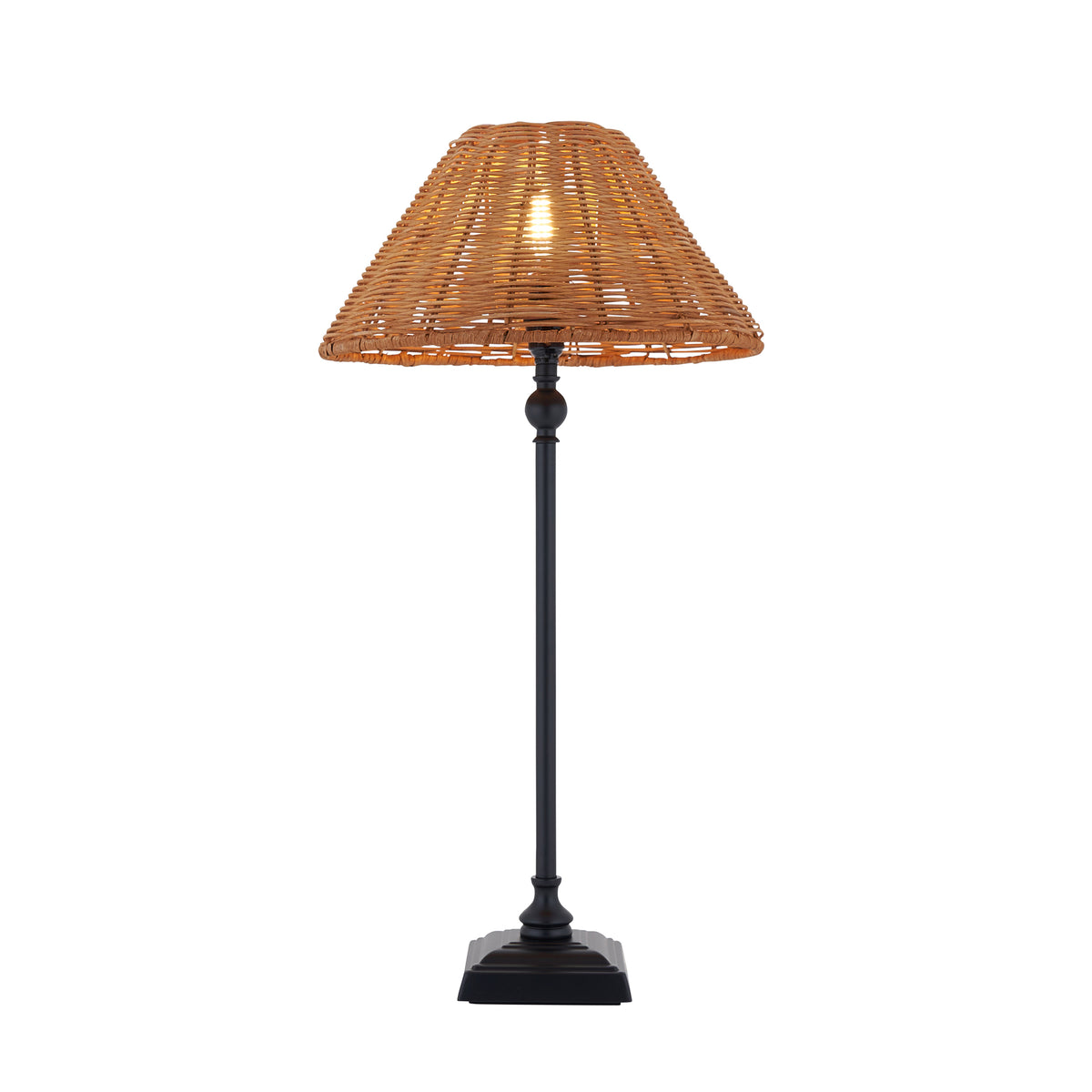 Endon Jericho Table Matt black & dark rattan