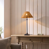 Endon Jericho Table Matt black & dark rattan