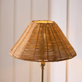 Endon Jericho Table Antique brass plate & dark rattan