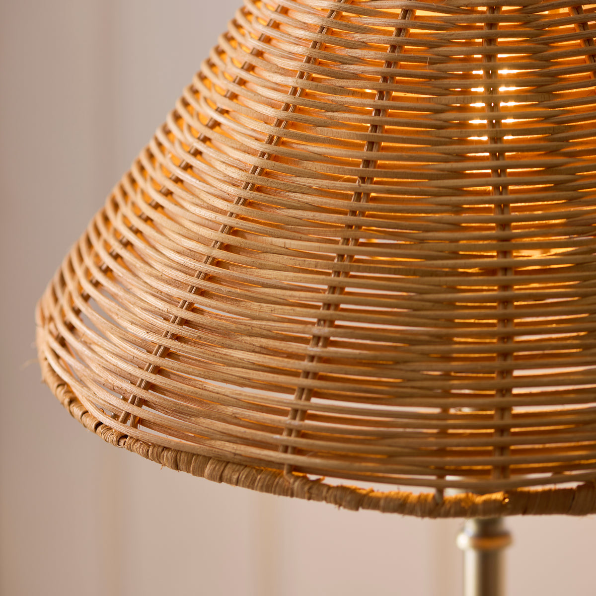 Endon Jericho Table Antique brass plate & dark rattan