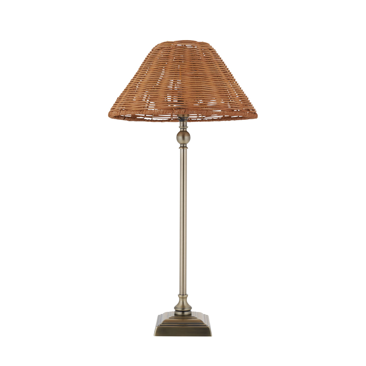 Endon Jericho Table Antique brass plate & dark rattan