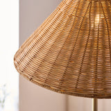 Endon Jericho Floor Antique brass plate & dark rattan