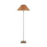 Endon Jericho Floor Antique brass plate & dark rattan