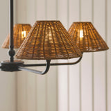 Endon Jericho 5lt Pendant Matt black & dark rattan