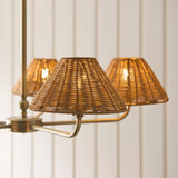 Endon Jericho 5lt Pendant Antique brass plate & dark rattan
