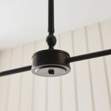 Endon Jericho 2lt Linear Pendant Matt black & dark rattan