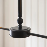 Endon Jericho 2lt Linear Pendant Matt black & dark rattan