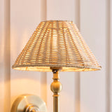 Endon Jericho Wall Antique brass plate & natural rattan