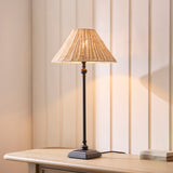 Endon Jericho Table Matt black & natural rattan