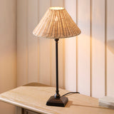 Endon Jericho Table Matt black & natural rattan