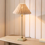 Endon Jericho Table Antique brass plate & natural rattan