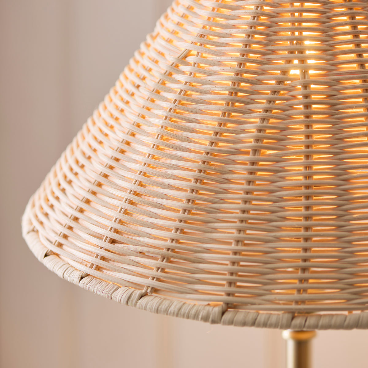 Endon Jericho Table Antique brass plate & natural rattan