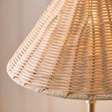 Endon Jericho Table Antique brass plate & natural rattan