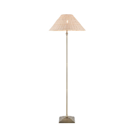 Endon Jericho Floor Antique brass plate & natural rattan