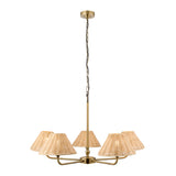 Endon Jericho 5lt Pendant Antique brass plate & natural rattan