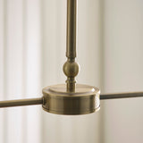 Endon Jericho 2lt Linear Pendant Antique brass plate & natural rattan