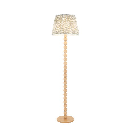 Endon Cane & Leaf 40cm Floor Natural bamboo & herb garden green fabric
